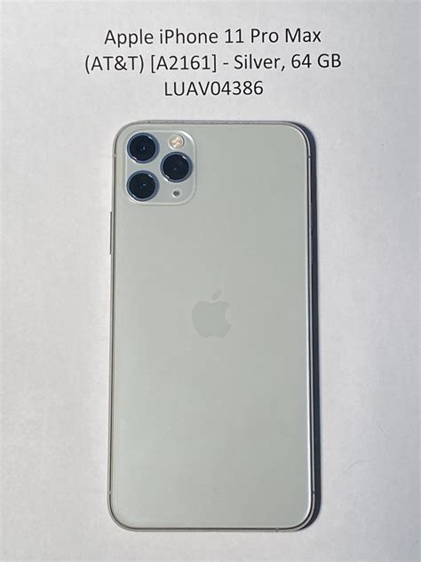 Apple Iphone 11 Pro Max Atandt A2161 Silver 64 Gb Luav04386 Swappa