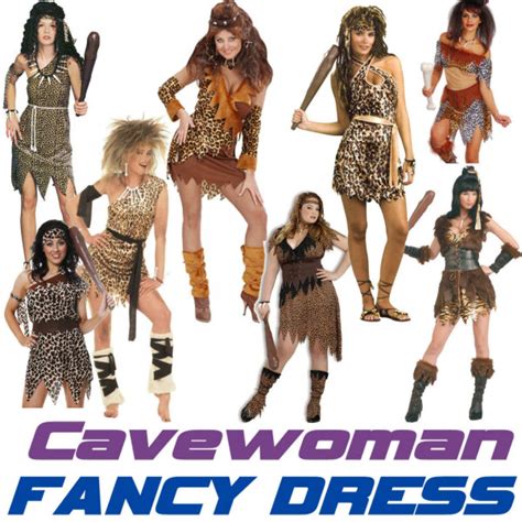 Cavewoman Stoneage Ladies Jungle Cave Girl Fancy Dress Costume Ebay
