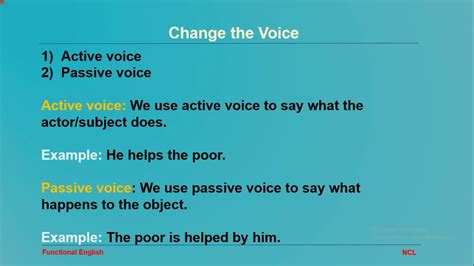 The passive infinitive is made up of to be with a past participle: Active & Passive Voice || Functional English - YouTube