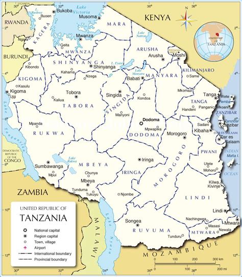 Tanzania Map With Districts Map Of Tanzania With District Eastern