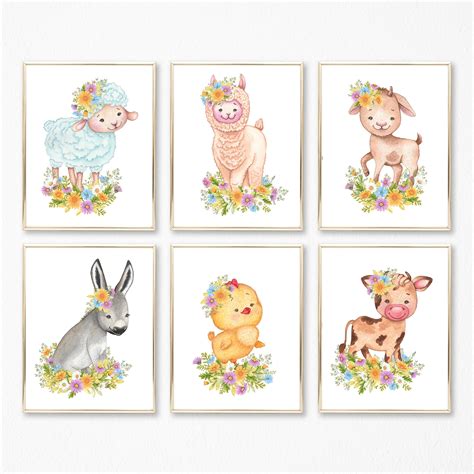 Six Of My Most Recent Watercolor Farm Animals I Made This Paintings