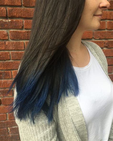 Stunning Midnight Blue Hair Colors To See In Midnight Blue Hair Dip Dye Hair Blue