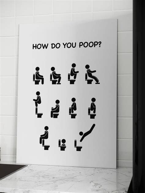 How Do You Poop Funny Bathroom Sign Etsy
