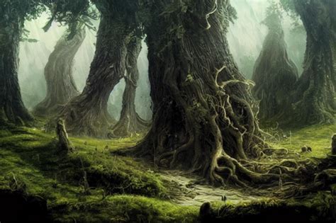 Lord Of The Rings Ents Talking Trees Forest Midjourney