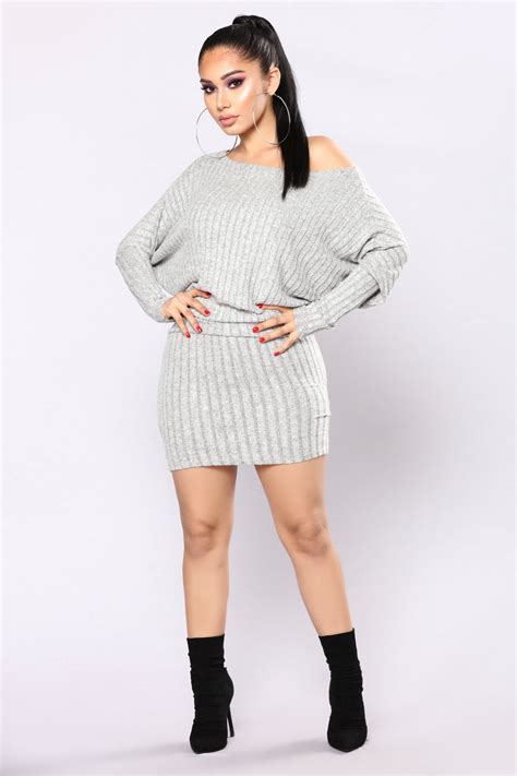 Staci Sweater Dress Heather Grey Fashion Nova Dresses Fashion Nova
