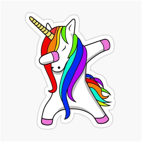 Funny Dabbing Unicorn Dance Unicorns Dab Sticker For Sale By 343g