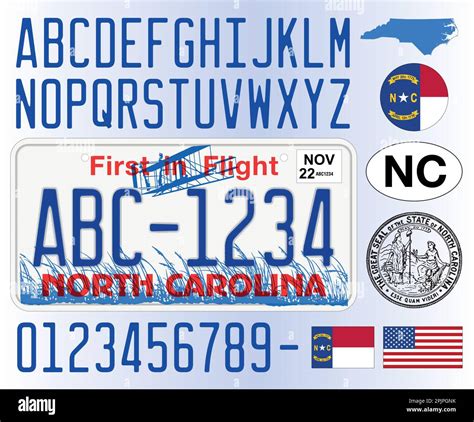 North Carolina Car License Plate Pattern Letters Numbers And Symbols
