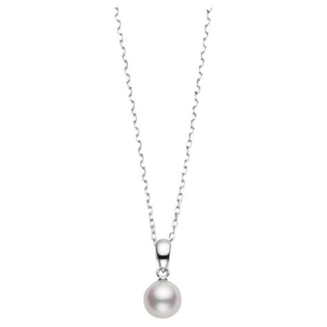 Mikimoto Akoya Cultured Pearl Pendant In 18k White Gold Necklace Pps702w For Sale At 1stdibs