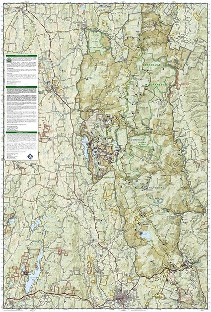 Trails Map Of Green Mountains National Forest North