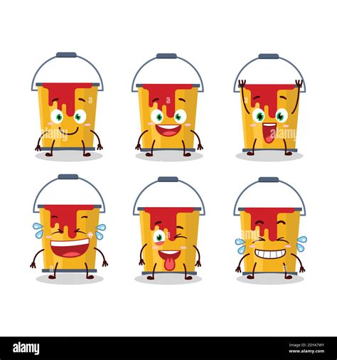 Cartoon Character Of Yellow Paint Bucket With Smile Expression Vector Illustration Stock Vector