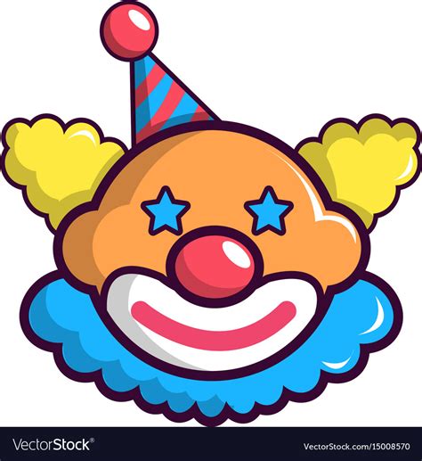 funny clown head icon cartoon style royalty free vector