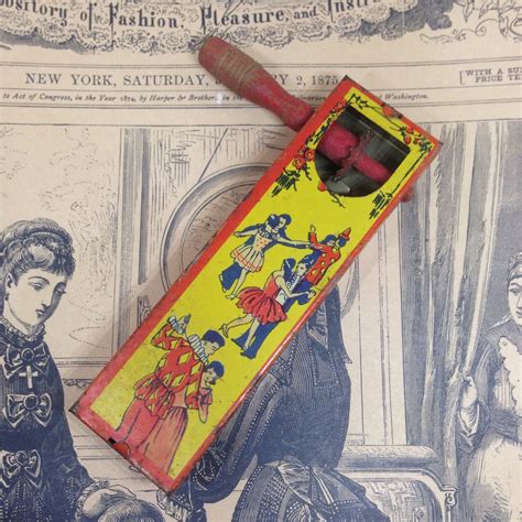 Antique 1920s tin toy noise maker Halloween party celebration red ...