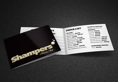Maybe you would like to learn more about one of these? Hairdressers logo and folded business card & price list design