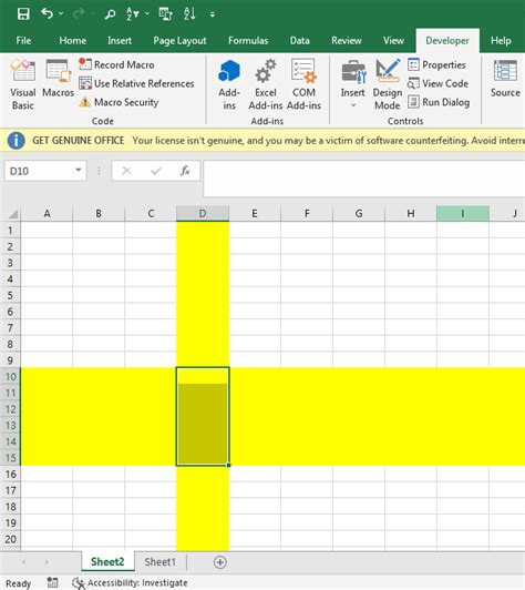 Vba Highlighting Rows And Columns For Both Single And Multiple