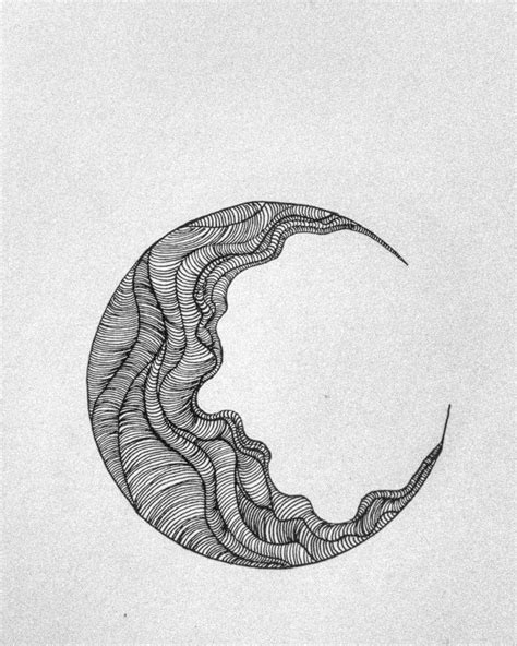 Drawing Moon With Fine Liners Pen Art Drawings Abstract Drawings Art
