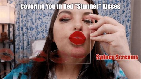 Covering You In Red Stunner Kisses A Lipstick Fetish Scene Featuring Lip Fetish Kissing