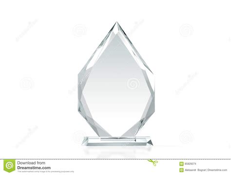 blank arrow shape glass trophy mockup  rendering stock illustration illustration