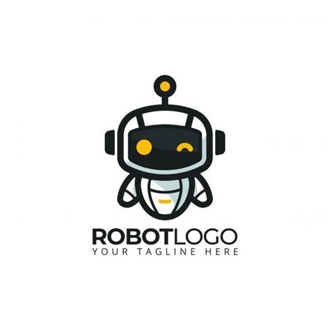 Robot Logo With Headphones And Eyes