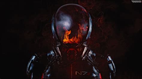 Mass Effect Andromeda Wallpaper 4k N7 Armor Fire