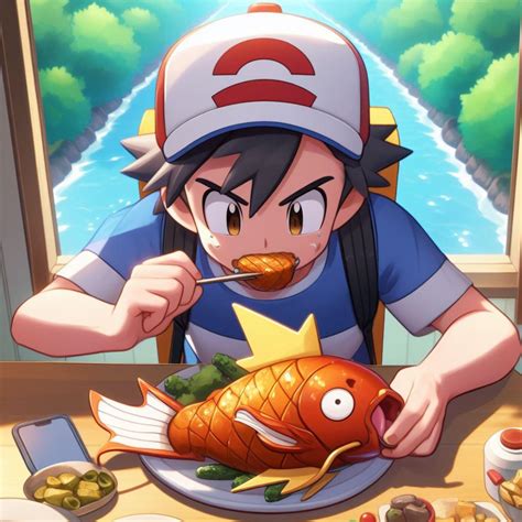 A Pokémon Trainer Eating Roasted Magikarp Rdalle2