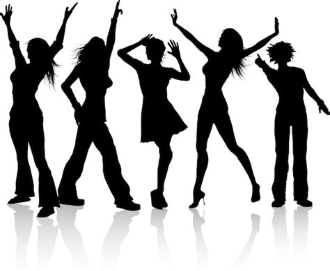 Free Vector Silhouettes Of A Group Dancing