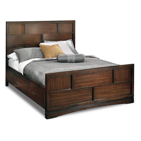 Storage is one thing you can never have too much of; Toronto Queen Storage Bed - Pecan | Value City Furniture