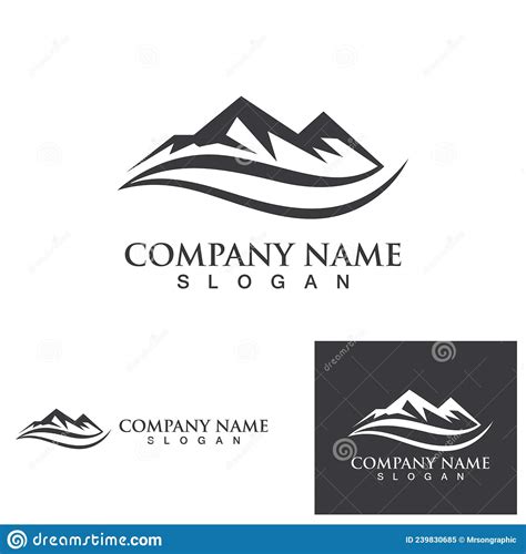 Mountain And Wave Logo Landscape Icons Template Stock Vector