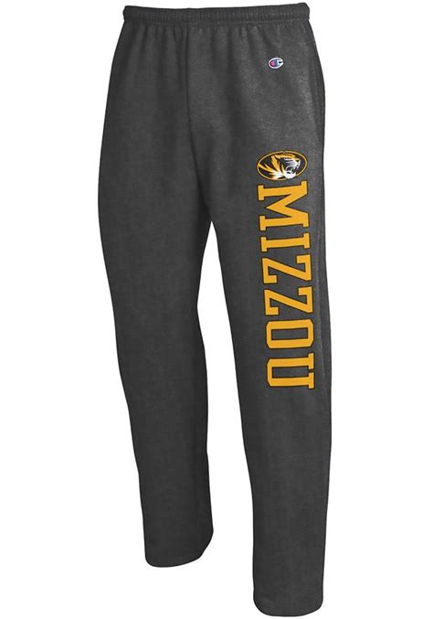 Mizzou Tigers Tigers Champion Charcoal Open Bottom Sweatpants Champion Sweatpants Mizzou Tigers