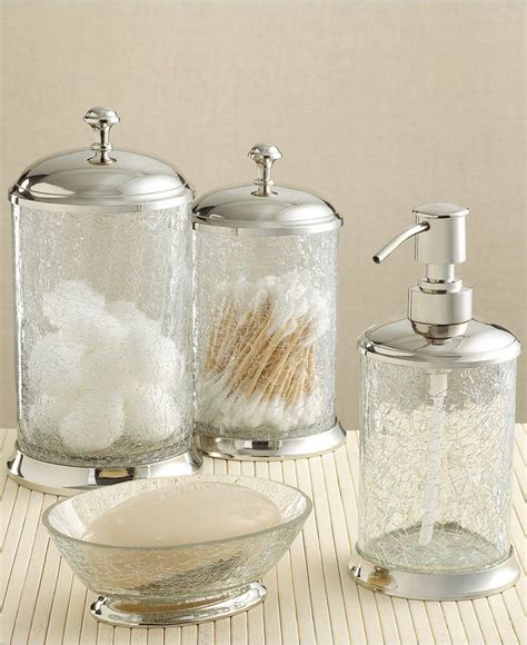 Crackle Glass Bath Accessories