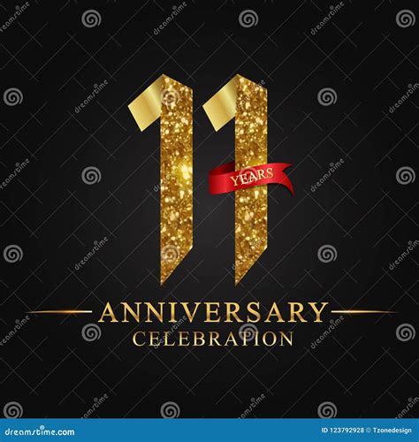 11o Logotype Da Celebração Dos Anos Do Aniversário Número Do Ouro Da