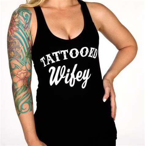 Tattooed Wifey Womens Racer Back Tank Top Cartel Ink