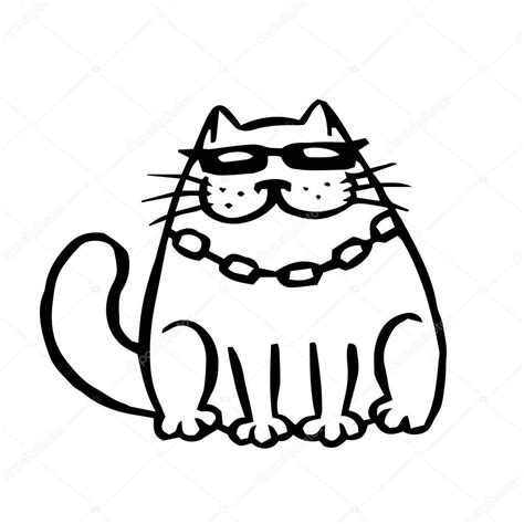 Mafia Cat Funny Cartoon Mafia Cat Vector Illustration — Stock Vector