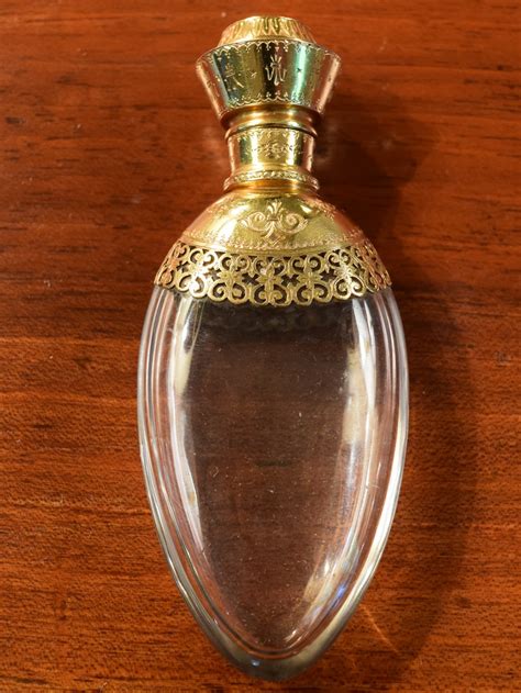 Antique French Gold And Crystal Perfume Bottle