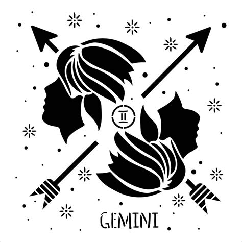 Gemini Zodiac Stencil By Studior12 Diy Star Sign Celestial Bedroom