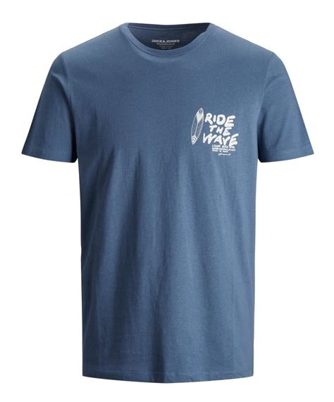 Jack And Jones Strims T Shirt Ensign Blue I Store Størrelser Motleydenim Dk