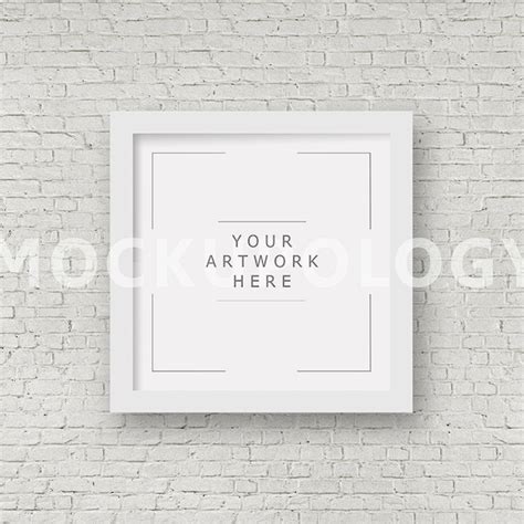 Square Digital White Frame Mockup Styled Photography Poster