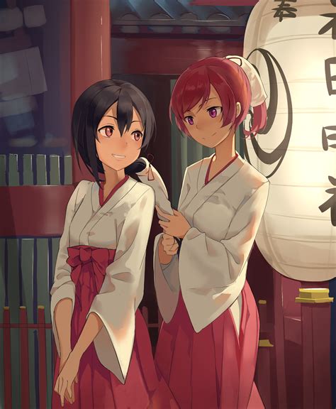 Wallpaper Illustration Anime Girls Short Hair Love Live Cartoon