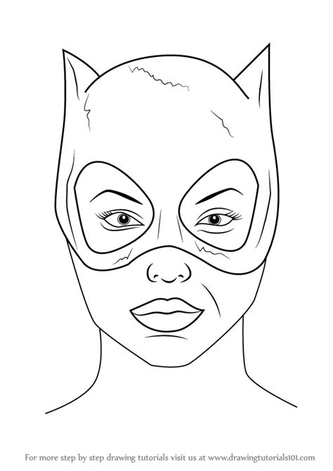 Learn How To Draw Catwoman Face Catwoman Step By Step Drawing Tutorials