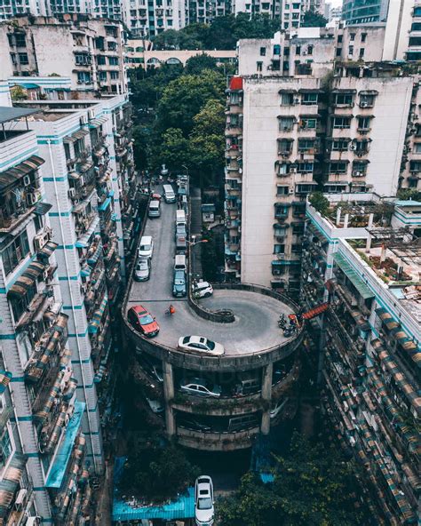 Aerial View Of A Road In Nanan City Chongqing China Stock Photo