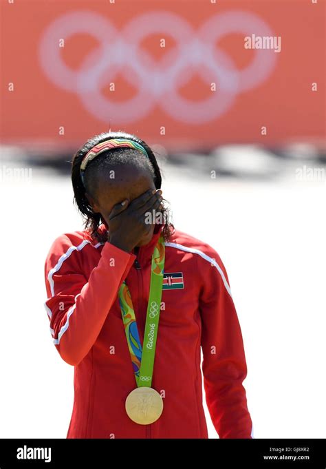 Rio De Janeiro Brazil 14th Aug 2016 Gold Medalist Jemima Jelagat