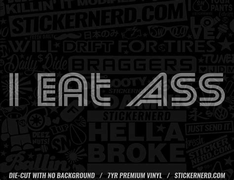 i eat ass sticker funny window decal tuner car stickers
