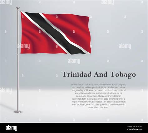 Bandera De Trinidad Y Tobago En Asta De Bandera Plantilla Para Ind Imagen Vector De Stock Alamy