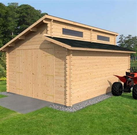 Garage made from logs is beginning to have a wide range of applications beyond just been a source of shelter for cars. 3.8 x 5.4m Waltons Garage Log Cabin - What Shed