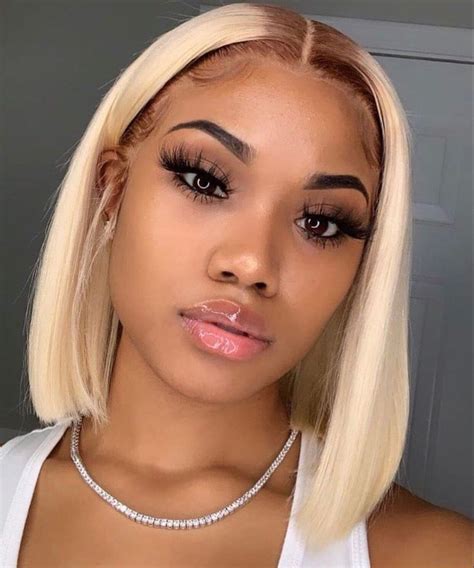 Blonde Frontal Front Lace Wigs Human Hair Blonde Bob Wig Blonde