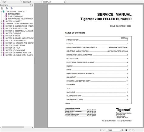 Tigercat B Feller Buncher Operator Service Manual