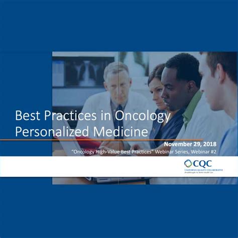 Best Practices In Oncology Personalized Medicine Pbgh