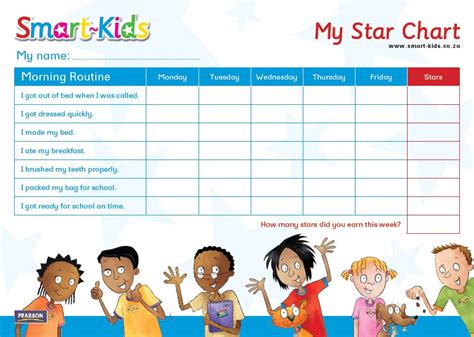 Smart Kids Morning Routine Star Chart Kindergarten