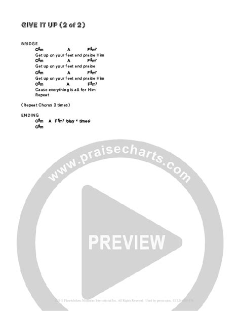 Give It Up Chords Pdf Planetshakers Praisecharts