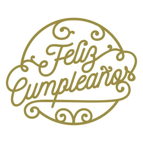 Diseño Png Y Svg De Insignia Española Feliz Cumpleaños Para Camisetas