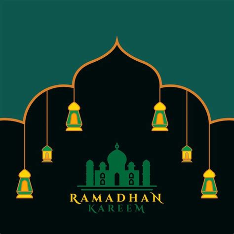 Premium Vector Ramadan Kareem Background With Mosque Logo Vector